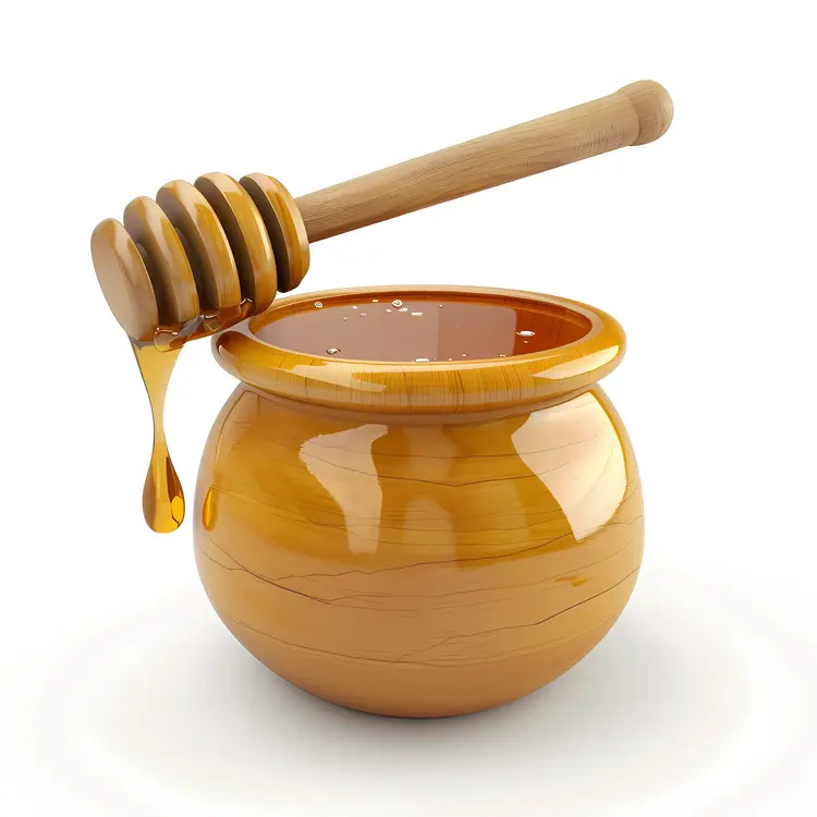 Wooden Honey Jar with Dipper