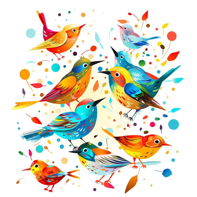 Colorful Birds Illustration