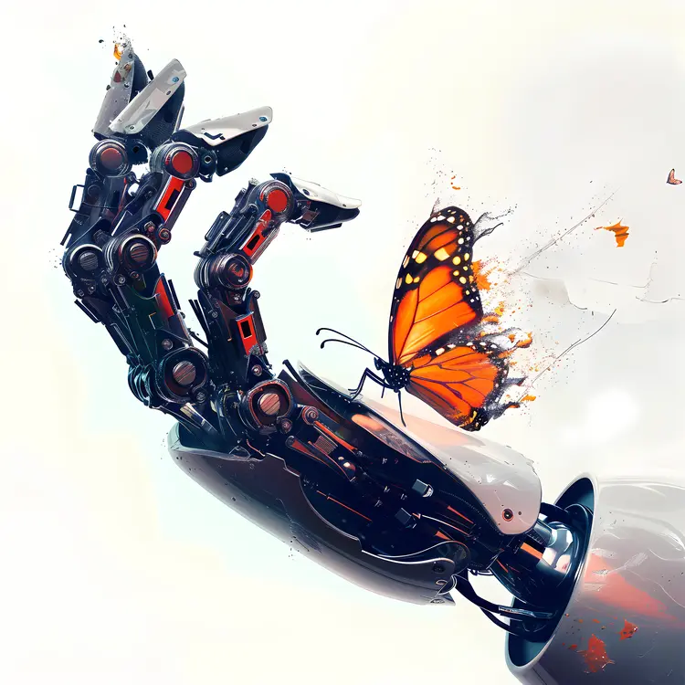 Robot Hand with Butterfly