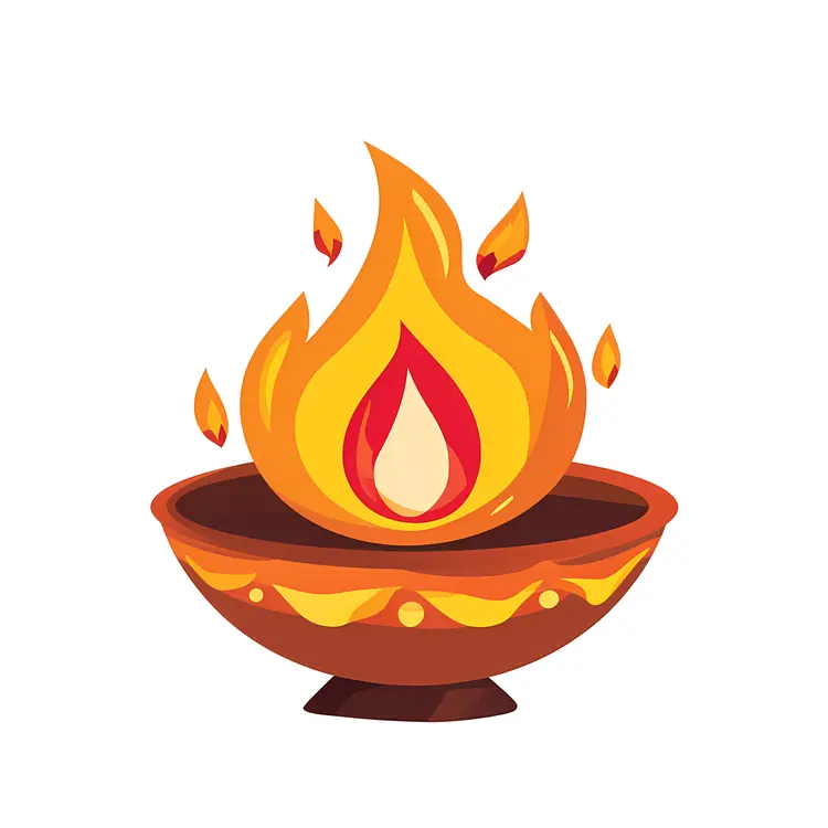 Fire in Decorative Pot