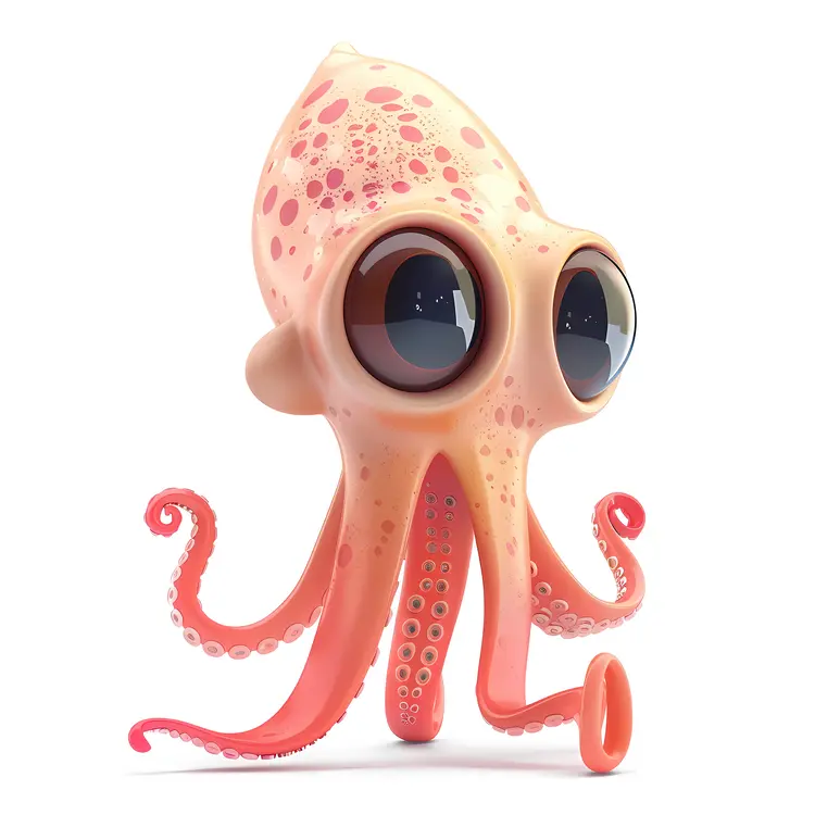 Cute Pink Squid