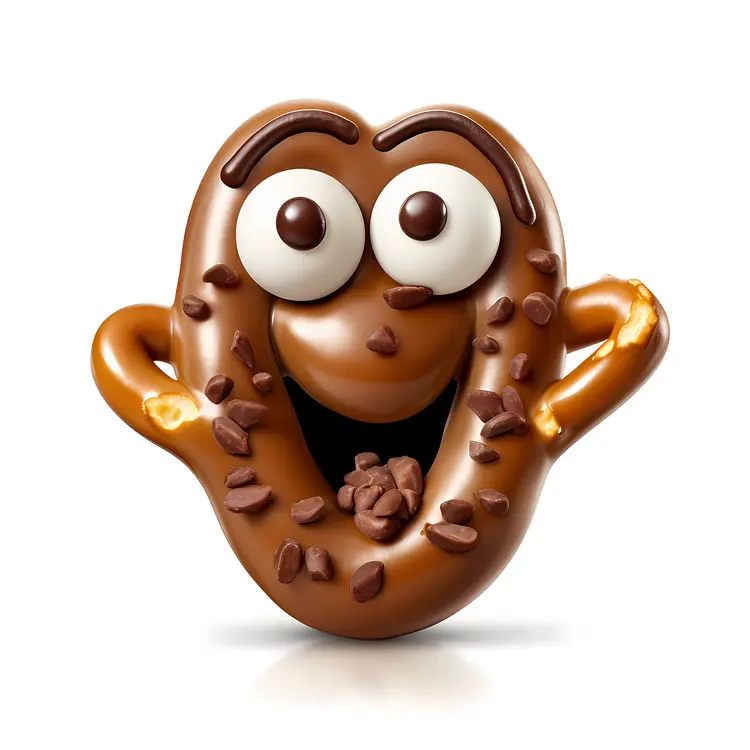 Happy Pretzel Cartoon