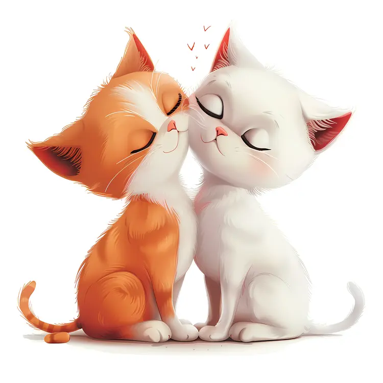 Two Cute Kittens in Love