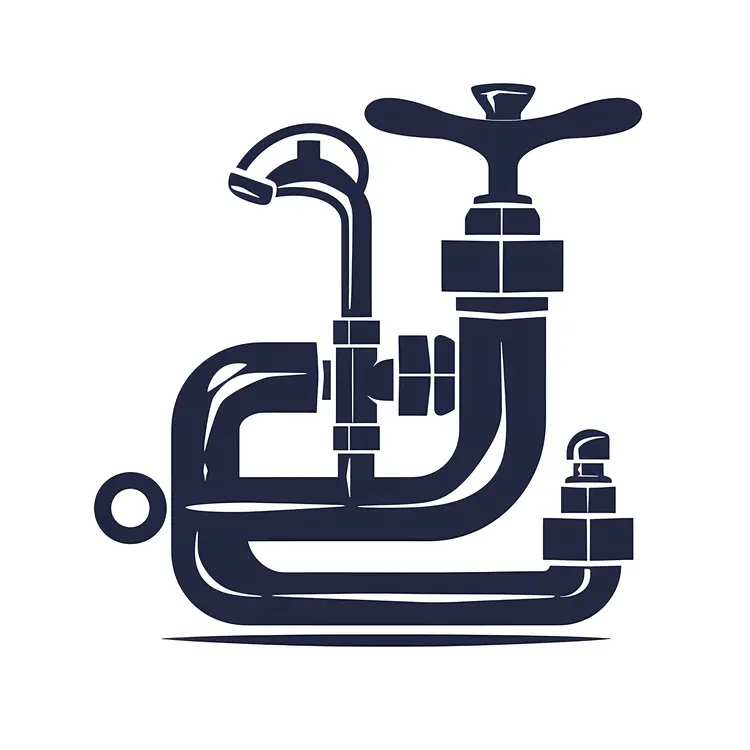 Pipe and Faucet Plumbing Illustration