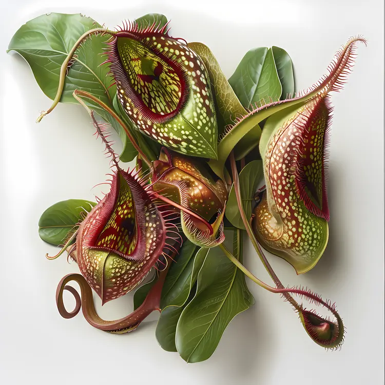 Cluster of Colorful Pitcher Plants