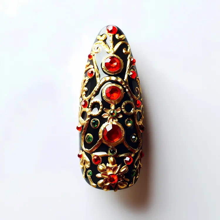 Luxurious Jewelled Nail Art