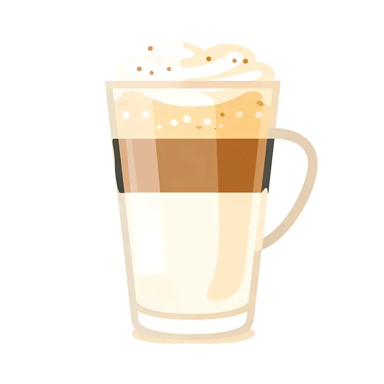 Latte in a Glass with Foam