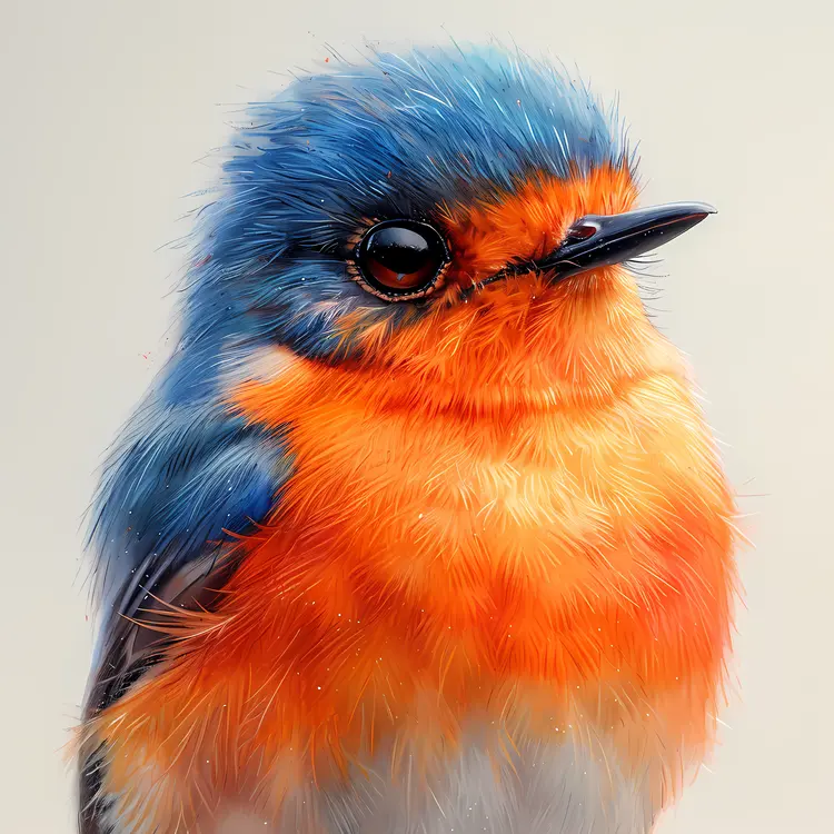 Colorful Blue and Orange Bird