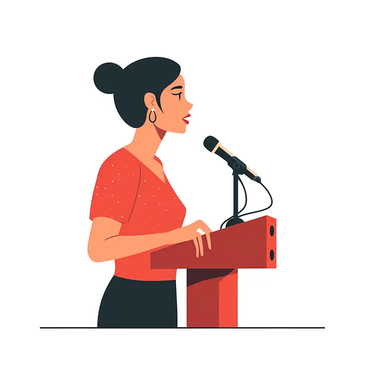 Woman Speaking at Podium