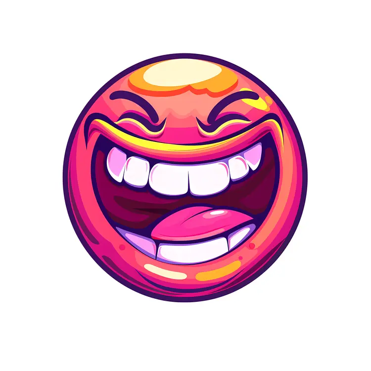 Colorful Laughing Emoji with Tongue Out