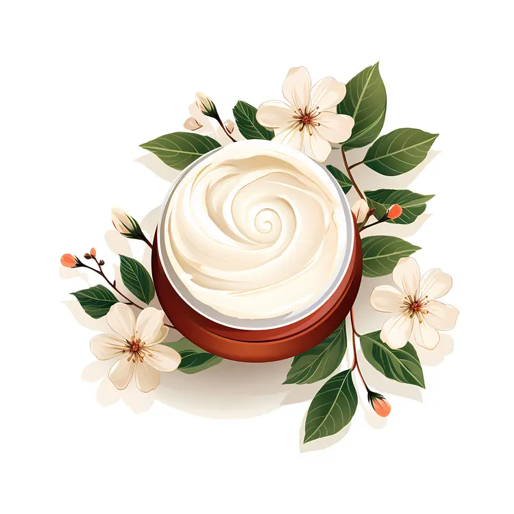 Cream Jar with Floral Decoration
