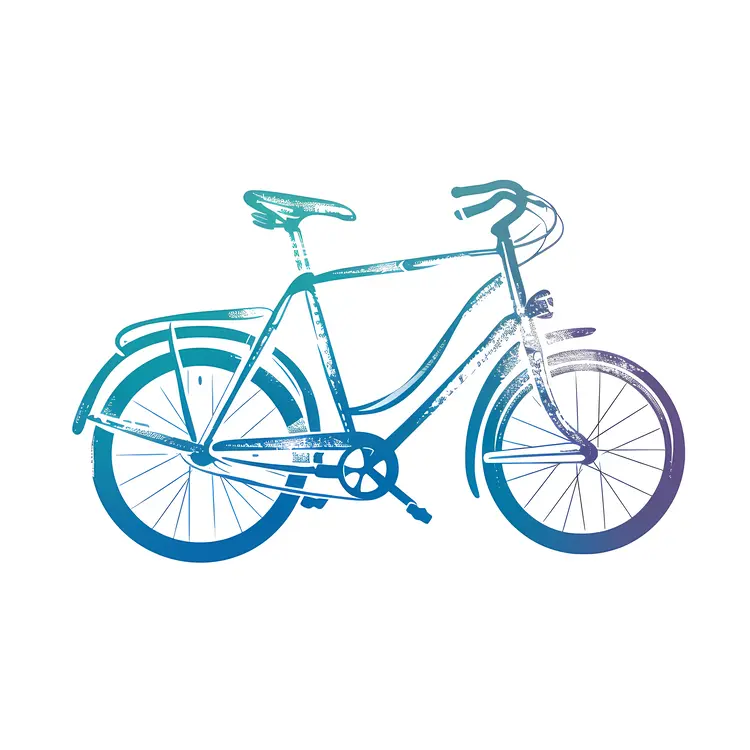 Blue Bicycle Illustration