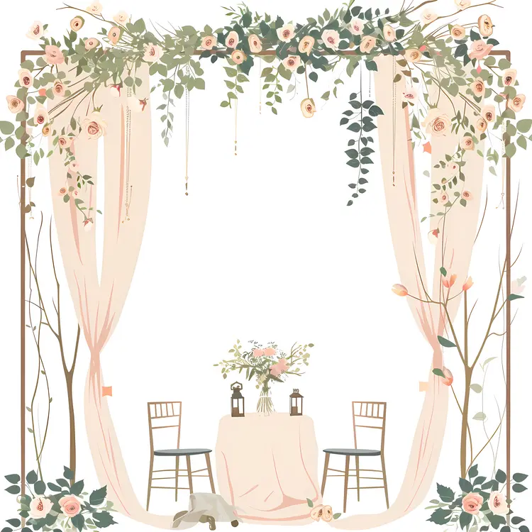 Romantic Wedding Arch with Floral Decorations