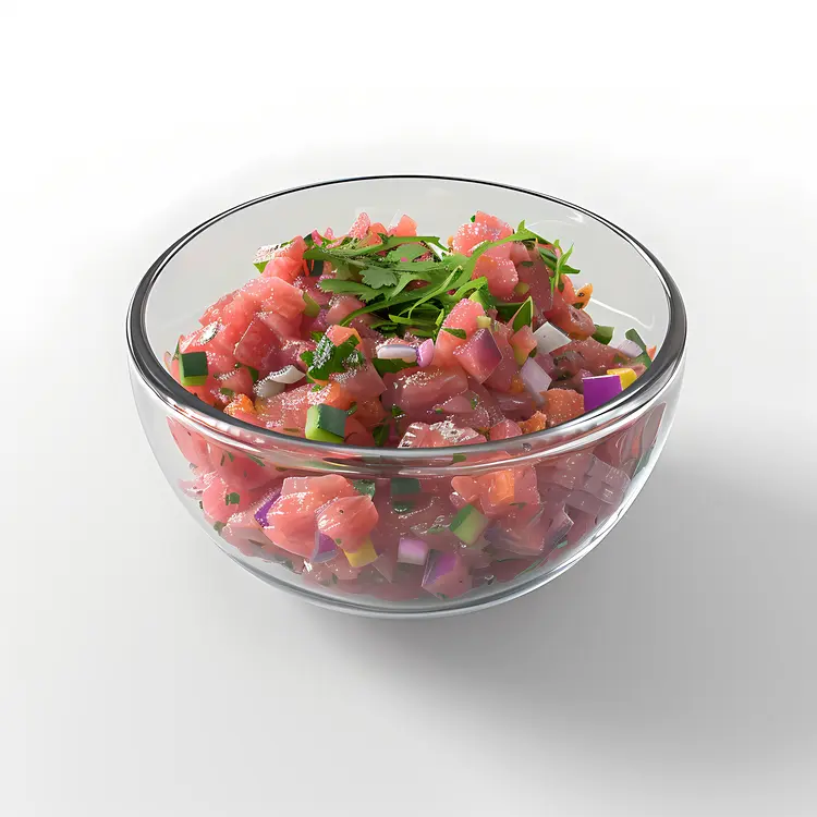 Meat Tartare in Glass Bowl