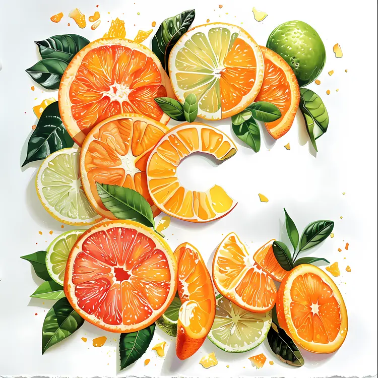 Colorful Citrus Fruits Arrangement