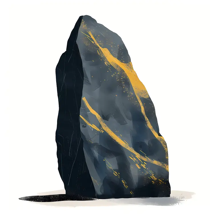 Black Rock with Golden Streaks