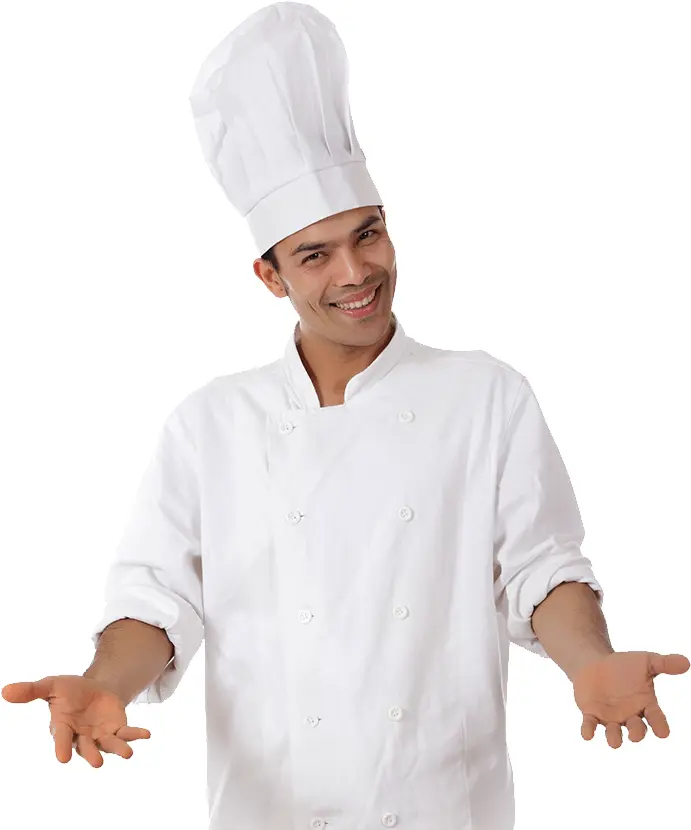 Chef in White Uniform Smiling
