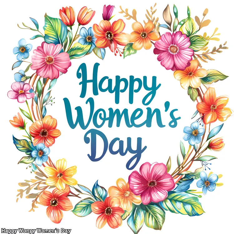 Happy Women's Day with Vibrant Flowers