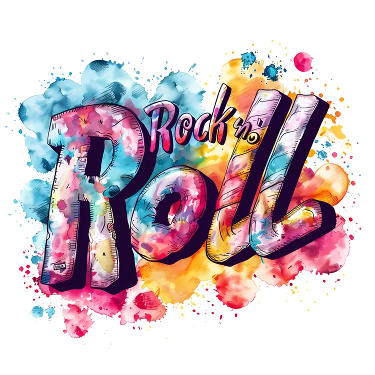 Colorful Rock n' Roll Text