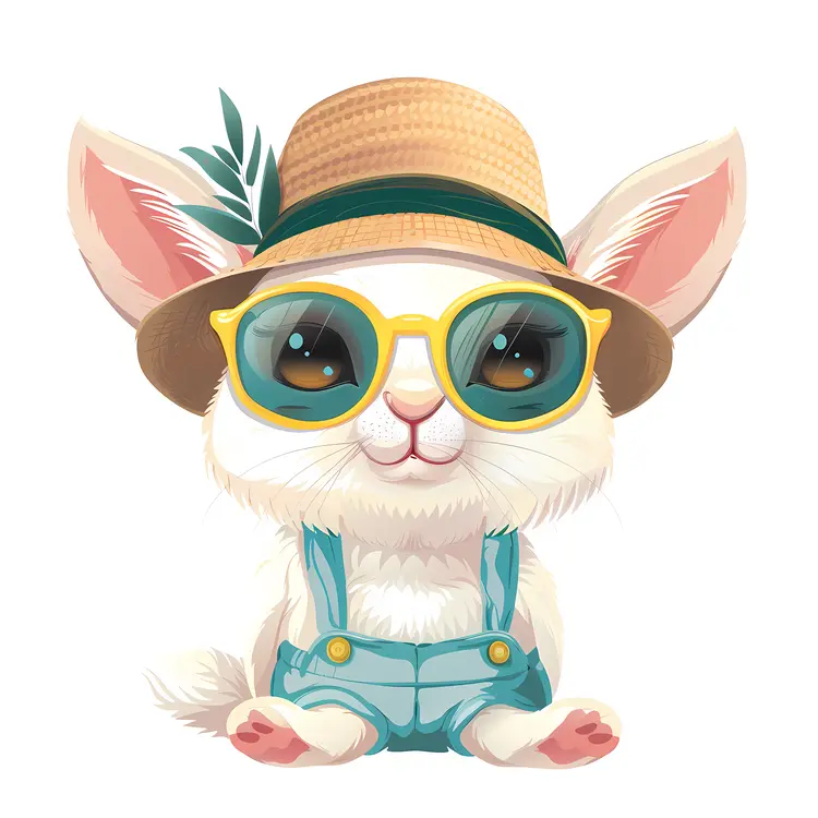 Adorable Rabbit in Summer Outfit