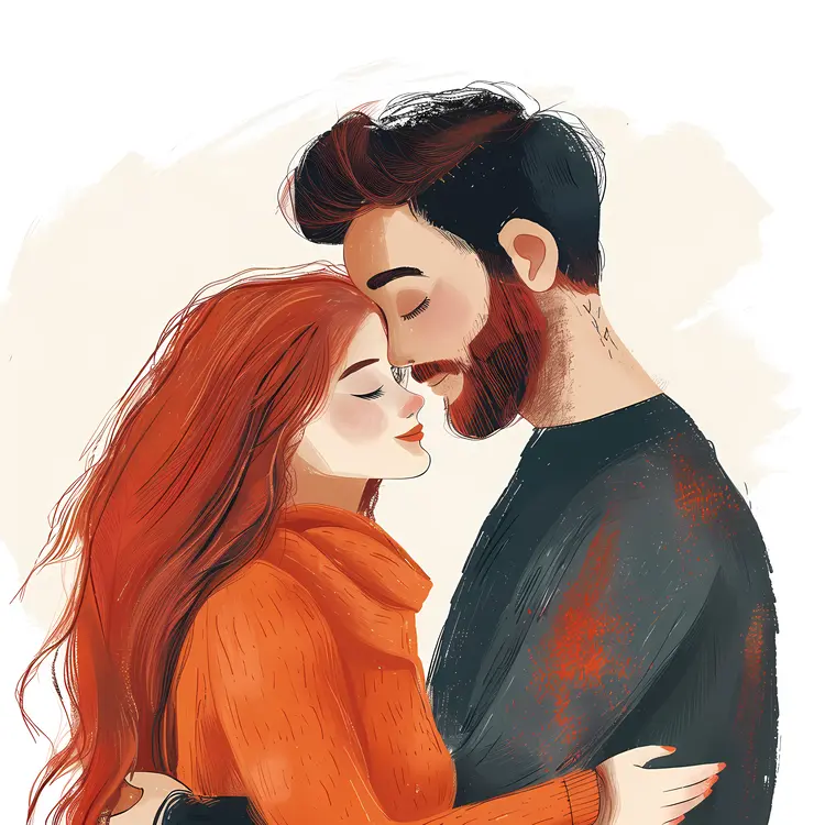 Tender Embrace of a Loving Couple