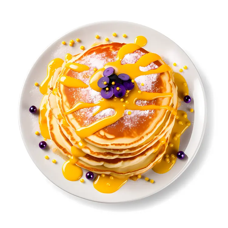 Pancakes with Yellow Syrup for Mardi Gras