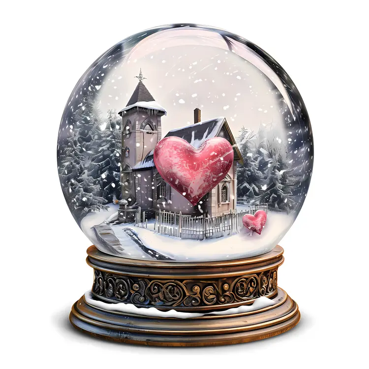 Heart in a Snow Globe for Valentine's Day