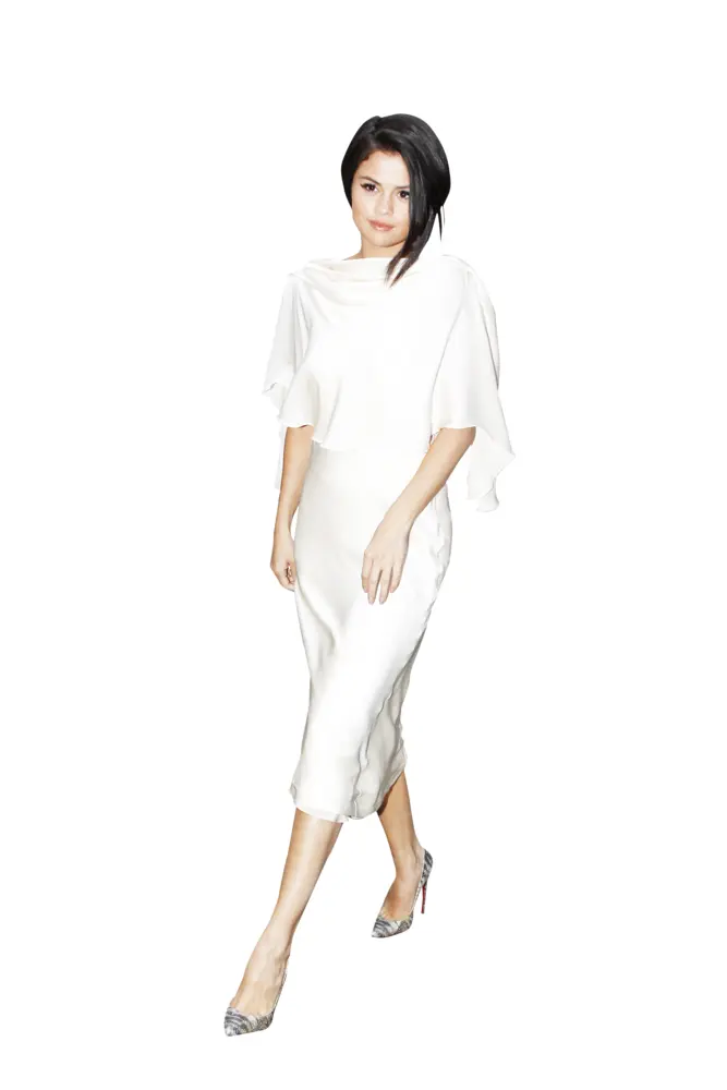 Elegant Woman in White Dress