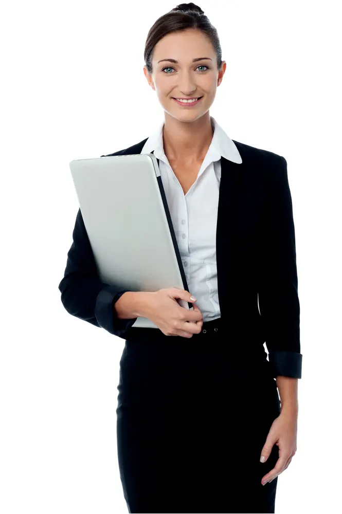 Professional Businesswoman Holding a Laptop