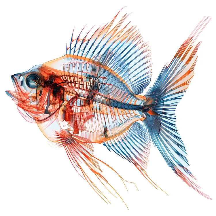 Colorful Fish Skeleton