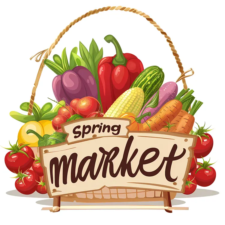 Spring Market Basket of Vegetables