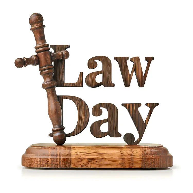 Law Day Sign with Gavel
