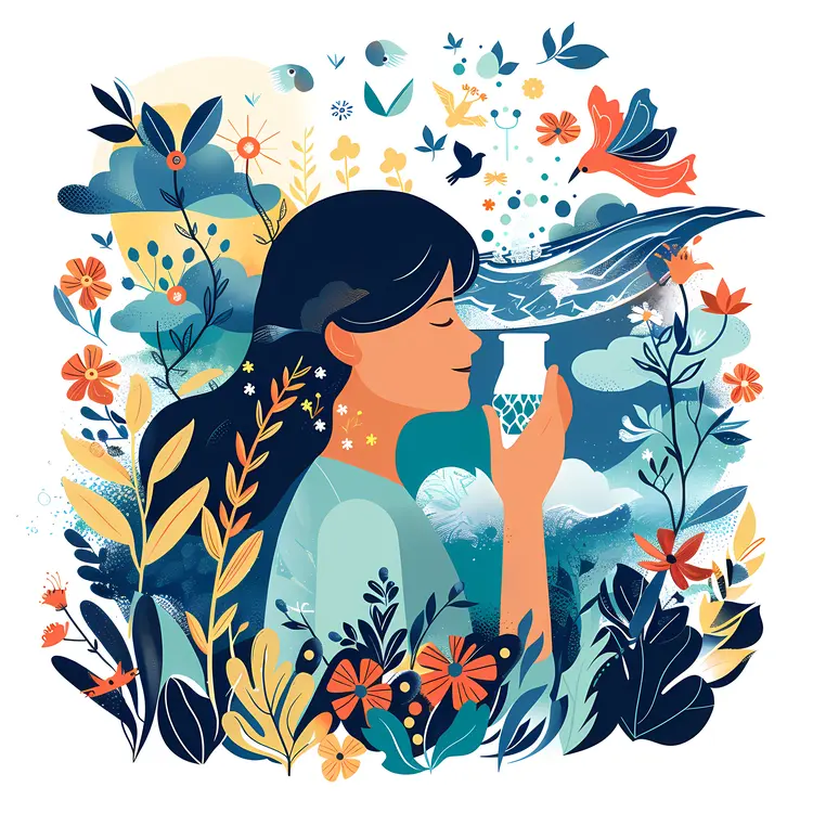 Woman Enjoying Nature with a Cup