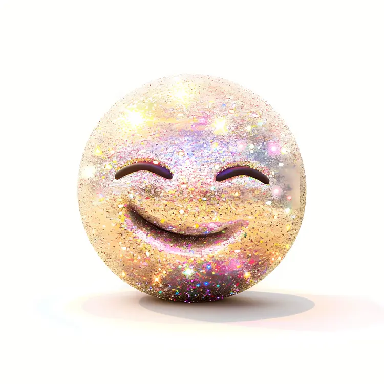 Sparkly Smiley Face with Glitter