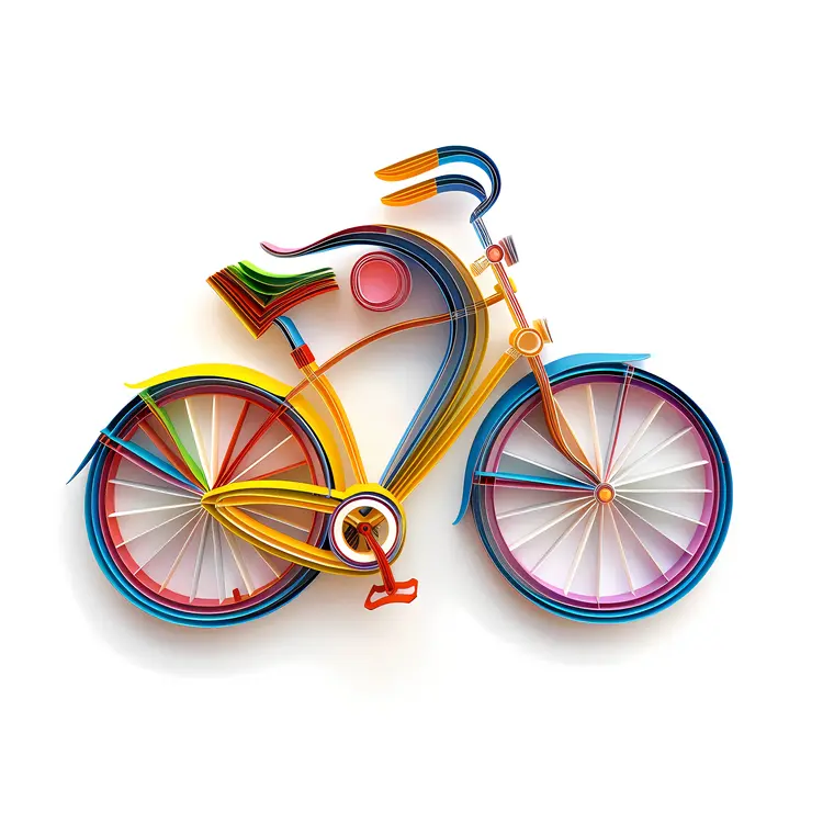 Colorful Quilling Bicycle Art