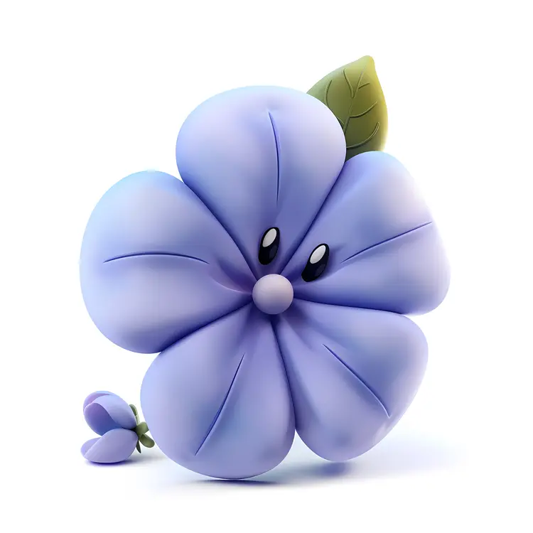 Adorable Purple Flower Cartoon