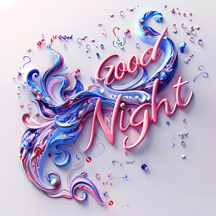 Good Night with Artistic Swirls