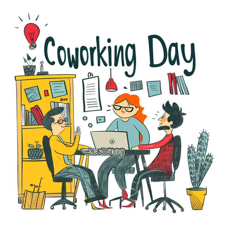 Coworking Day with People Working