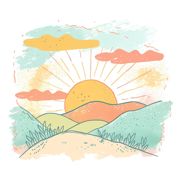 Beautiful Sunrise over the Hills
