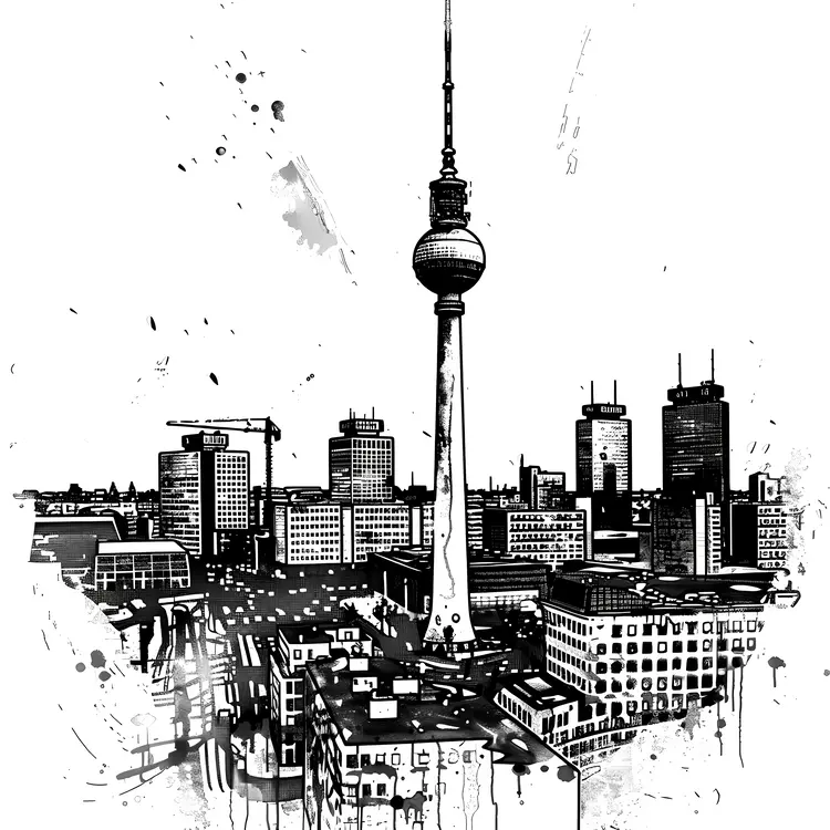 Black and White Cityscape