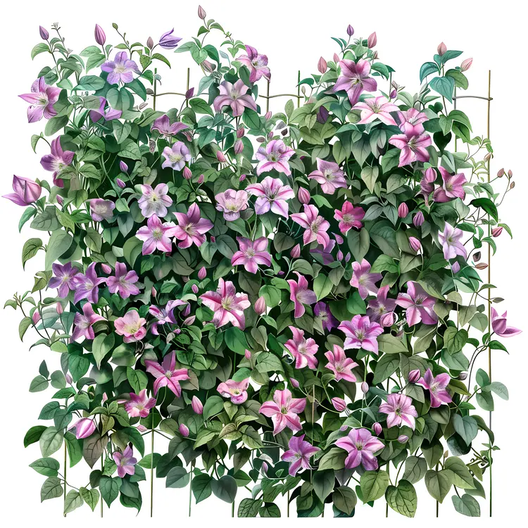 Dense Purple Flowers on Vine