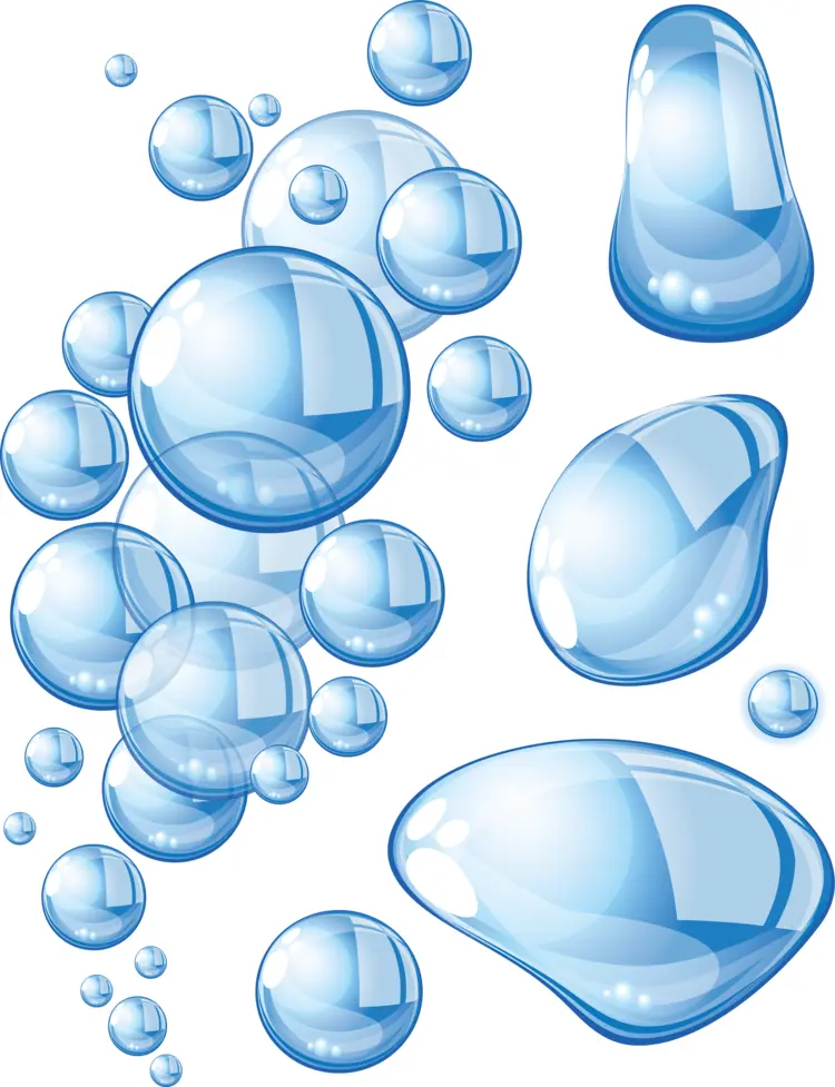 Blue Water Bubbles