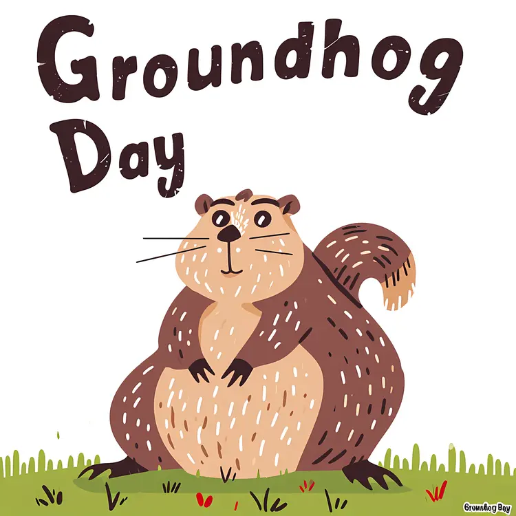 Adorable Groundhog for Groundhog Day