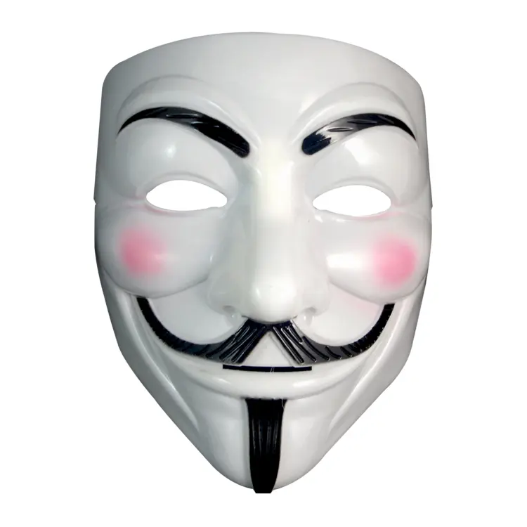 White Guy Fawkes Mask with Smiling Expression