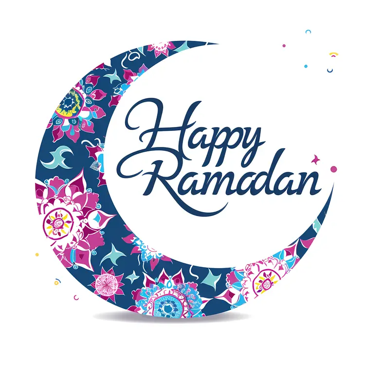 Floral Crescent for Happy Ramadan