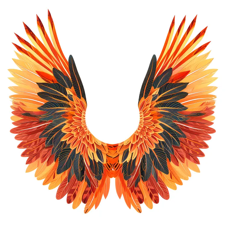 Colorful Feathered Wings