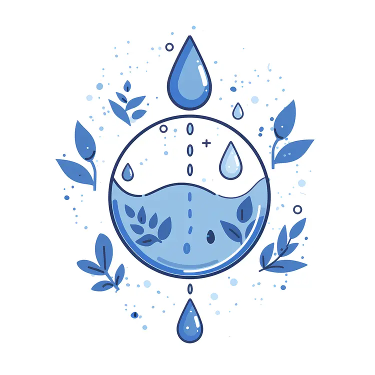 Water Drop with Leaves