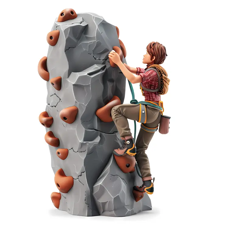 Rock Climber with Harness
