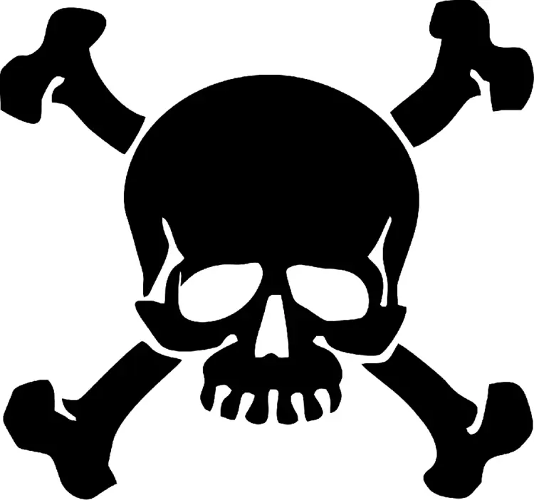 Black Skull and Crossbones Symbol