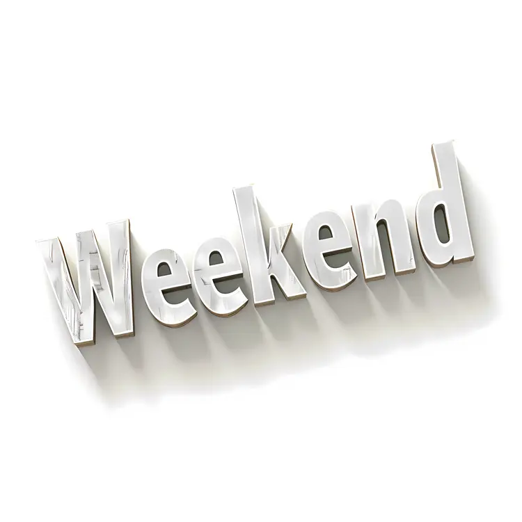 Weekend Text in White